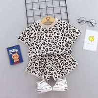 Load image into Gallery viewer, 2 Pieces Set Baby Kid Girls Leopard Print Tops And Shorts Wholesale 24070109
