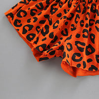 Load image into Gallery viewer, 2 Pieces Set Baby Kid Girls Leopard Print Tops And Shorts Wholesale 24070109
