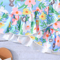 Load image into Gallery viewer, 2 Pieces Set Kid Girls Flower Print Tank Tops And Skirts Wholesale 240701104
