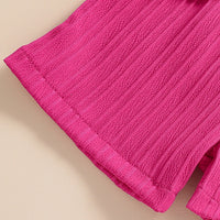 Load image into Gallery viewer, 2 Pieces Set Kid Girls Letters Cartoon Tops And Solid Color Shorts Wholesale 240701105
