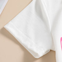 Load image into Gallery viewer, 2 Pieces Set Kid Girls Letters Cartoon Tops And Solid Color Shorts Wholesale 240701105
