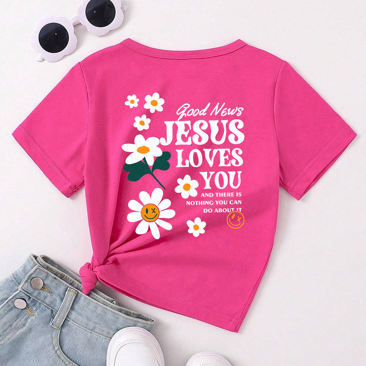 Kid Girls Letters Flower Tops Wholesale 240701108