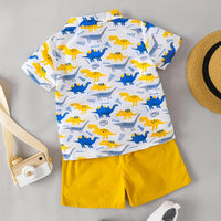 Load image into Gallery viewer, 2 Pieces Set Baby Boys Dinosaur Plant Tank Tops And Solid Color Shorts Wholesale 24070111
