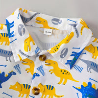 Load image into Gallery viewer, 2 Pieces Set Baby Boys Dinosaur Plant Tank Tops And Solid Color Shorts Wholesale 24070111
