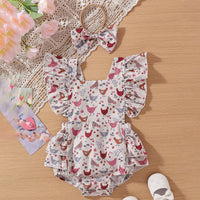 Load image into Gallery viewer, Baby Girls Animals Print Rompers Wholesale 240701114
