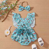 Load image into Gallery viewer, Baby Girls Animals Print Rompers Wholesale 240701114
