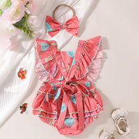 Load image into Gallery viewer, Baby Girls Animals Print Rompers Wholesale 240701114
