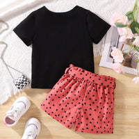 Load image into Gallery viewer, 2 Pieces Set Baby Kid Girls Animals Cartoon Tops And Love heart Shorts Wholesale 240701123

