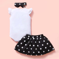 Load image into Gallery viewer, 2 Pieces Set Baby Girls Polka dots Skirts And Letters Rompers Wholesale 240701137
