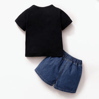 Load image into Gallery viewer, 2 Pieces Set Baby Girls Boys Letters Tops And Solid Color Shorts Wholesale 240701140
