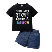 Load image into Gallery viewer, 2 Pieces Set Baby Girls Boys Letters Tops And Solid Color Shorts Wholesale 240701140
