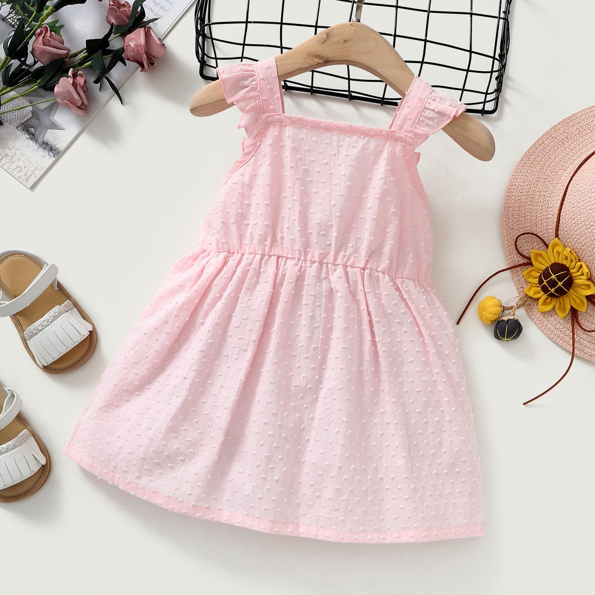 Baby Kid Girls Solid Color Dresses Wholesale 240701145