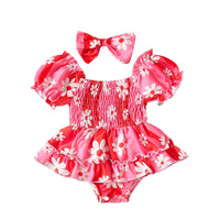 Load image into Gallery viewer, Baby Girls Flower Print Rompers Wholesale 240701146
