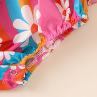 Load image into Gallery viewer, Baby Girls Flower Print Rompers Wholesale 240701146
