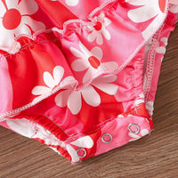 Load image into Gallery viewer, Baby Girls Flower Print Rompers Wholesale 240701146

