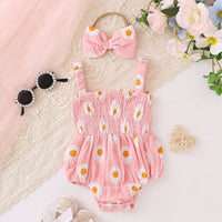 Load image into Gallery viewer, Baby Girls Flower Print Rompers Wholesale 240701148
