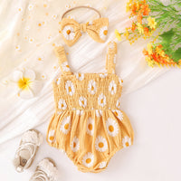 Load image into Gallery viewer, Baby Girls Flower Print Rompers Wholesale 240701148
