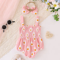 Load image into Gallery viewer, Baby Girls Flower Print Rompers Wholesale 240701148

