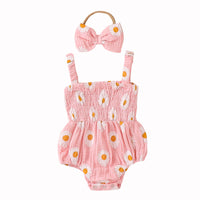 Load image into Gallery viewer, Baby Girls Flower Print Rompers Wholesale 240701148
