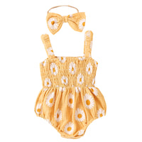 Load image into Gallery viewer, Baby Girls Flower Print Rompers Wholesale 240701148
