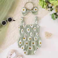 Load image into Gallery viewer, Baby Girls Flower Print Rompers Wholesale 240701148
