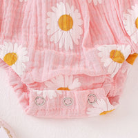 Load image into Gallery viewer, Baby Girls Flower Print Rompers Wholesale 240701148
