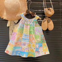 Load image into Gallery viewer, Kid Girls Color-blocking Flower Dresses Wholesale 240701155
