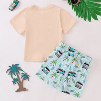 Load image into Gallery viewer, 2 Pieces Set Baby Kid Boys Letters Tops And Car Shorts Wholesale 240701161
