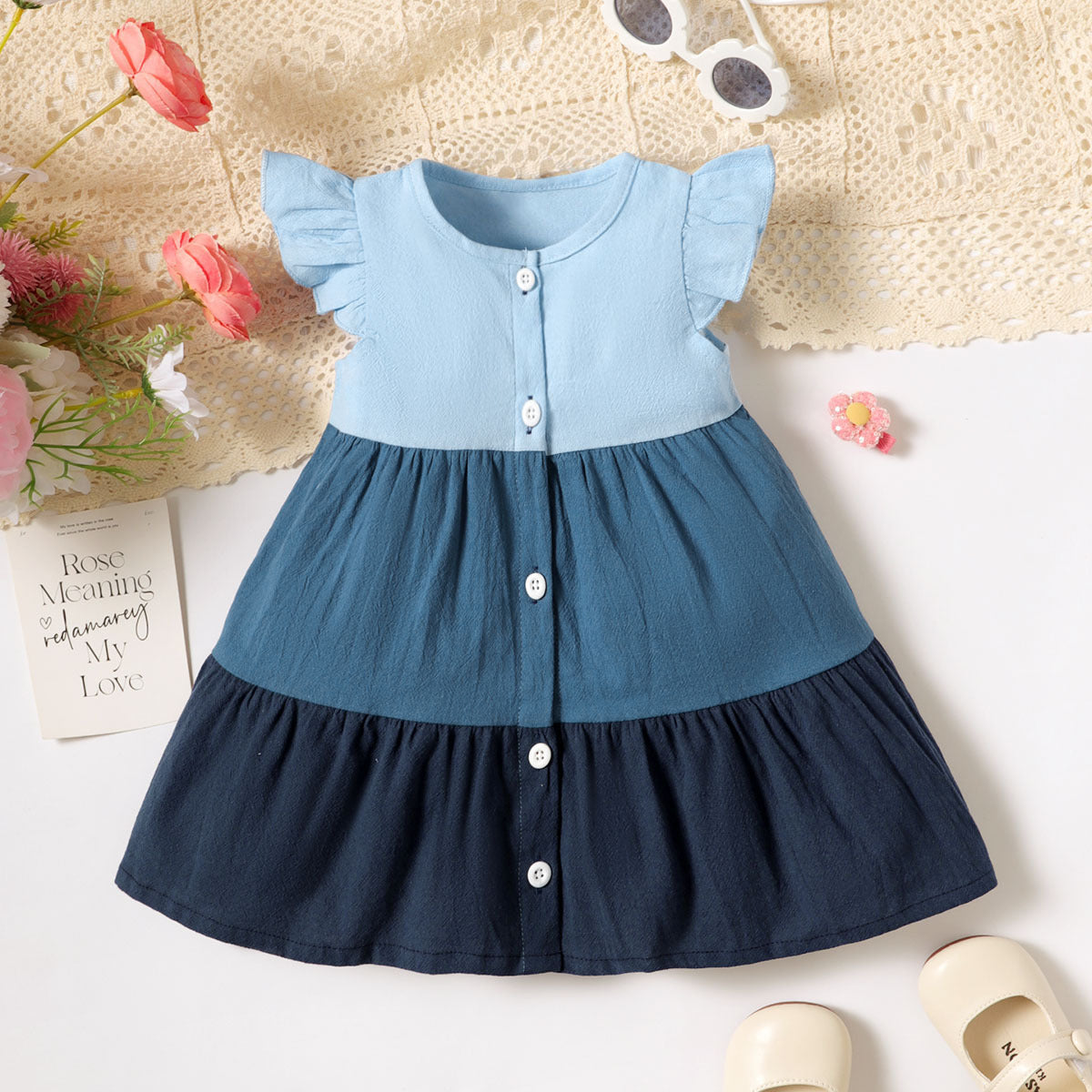 Baby Kid Girls Color-blocking Dresses Wholesale 240701163