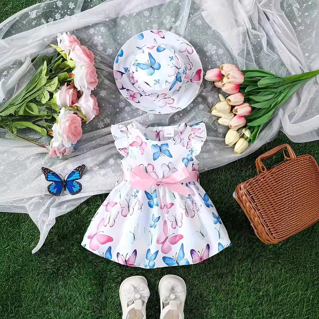 Baby Kid Girls Butterfly Bow Dresses Wholesale 240701166