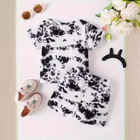 Load image into Gallery viewer, 2 Pieces Set Baby Kid Girls Cartoon Print Tops And Shorts Wholesale 240701168
