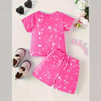 Load image into Gallery viewer, 2 Pieces Set Baby Kid Girls Cartoon Print Tops And Shorts Wholesale 240701168
