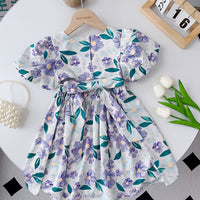 Load image into Gallery viewer, Kid Girls Flower Print Dresses Wholesale 24070117
