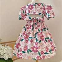Load image into Gallery viewer, Kid Girls Flower Print Dresses Wholesale 24070117
