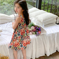 Load image into Gallery viewer, Kid Girls Expression Print Dresses Wholesale 240701172
