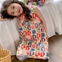 Load image into Gallery viewer, Kid Girls Expression Print Dresses Wholesale 240701172

