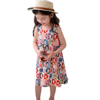 Load image into Gallery viewer, Kid Girls Expression Print Dresses Wholesale 240701172
