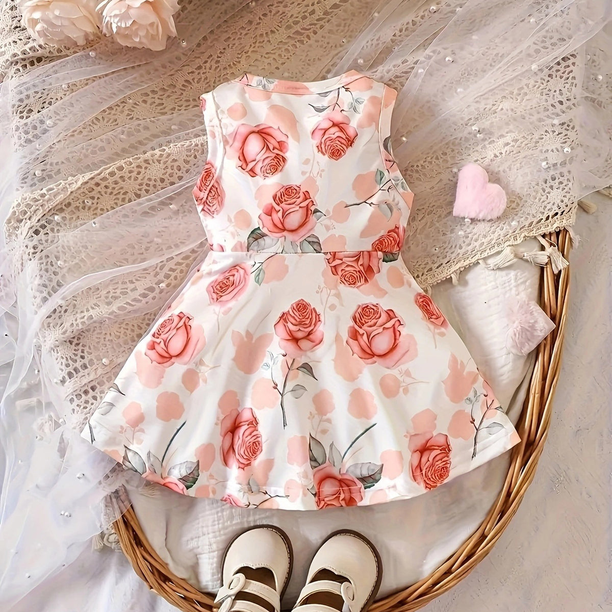 Baby Kid Girls Flower Print Dresses Wholesale 240701173