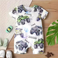 Load image into Gallery viewer, Baby Kid Boys Car Print Rompers Wholesale 240701176
