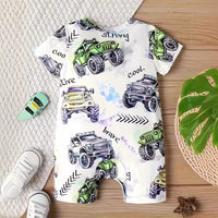 Load image into Gallery viewer, Baby Kid Boys Car Print Rompers Wholesale 240701176
