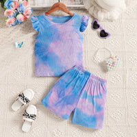 Load image into Gallery viewer, 2 Pieces Set Kid Girls Tie Dye Tank Tops And Shorts Wholesale 240701177

