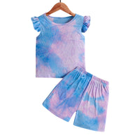 Load image into Gallery viewer, 2 Pieces Set Kid Girls Tie Dye Tank Tops And Shorts Wholesale 240701177

