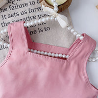 Load image into Gallery viewer, 2 Pieces Set Kid Girls Solid Color Tank Tops And Shorts Wholesale 240701181
