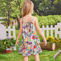 Load image into Gallery viewer, Kid Girls Flower Print Dresses Wholesale 240701182
