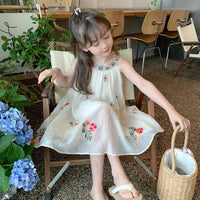 Load image into Gallery viewer, Baby Kid Girls Flower Embroidered Dresses Wholesale 240701185
