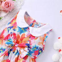Load image into Gallery viewer, Baby Kid Girls Color-blocking Flower Bow Dresses Wholesale 240701186
