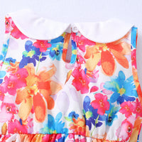 Load image into Gallery viewer, Baby Kid Girls Color-blocking Flower Bow Dresses Wholesale 240701186
