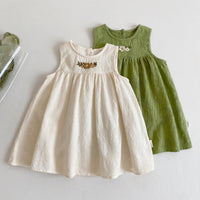 Load image into Gallery viewer, Baby Kid Girls Flower Embroidered Dresses Wholesale 24070122
