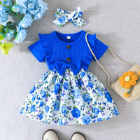 Load image into Gallery viewer, Baby Girls Flower Bow Dresses Wholesale 24070127
