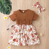 Load image into Gallery viewer, Baby Girls Flower Bow Dresses Wholesale 24070127

